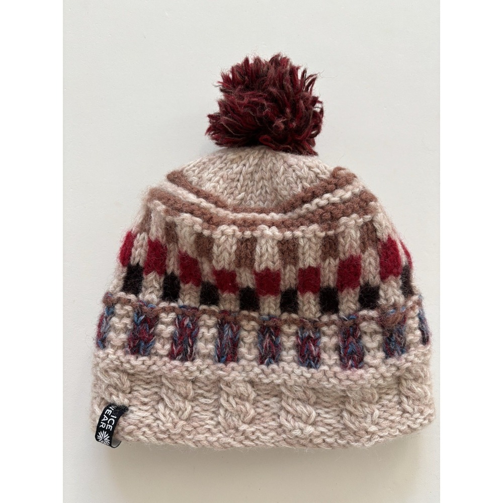 ICEWEAR Valey Hand Knitted Hat 100% Wool Winter Fleece Lined Toque Ski Snowboard